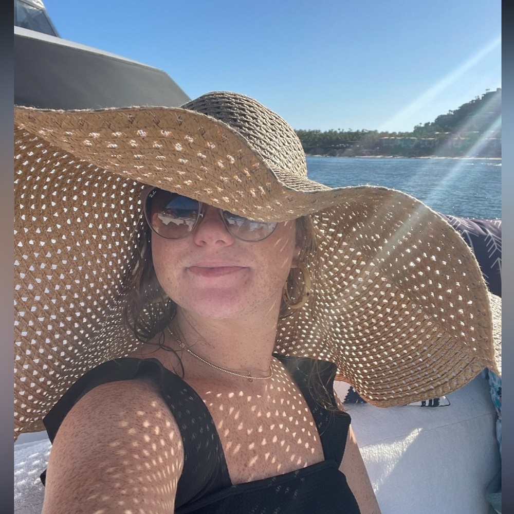 Extra Large Tan Woven Sun Hat